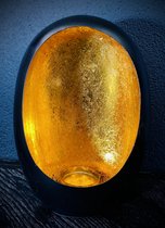 Egg Candle Holder | Black -Gold | Theelicht houder Egg | Zwart - Goud | 17 x 26 cm