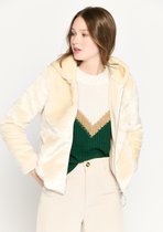 LOLALIZA Teddy jas met capuchon - Ecru - Maat S