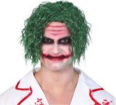 Halloween - Groene horror clown verkleed pruik the Joker voor volwassenen - Halloween clownspruik voor heren