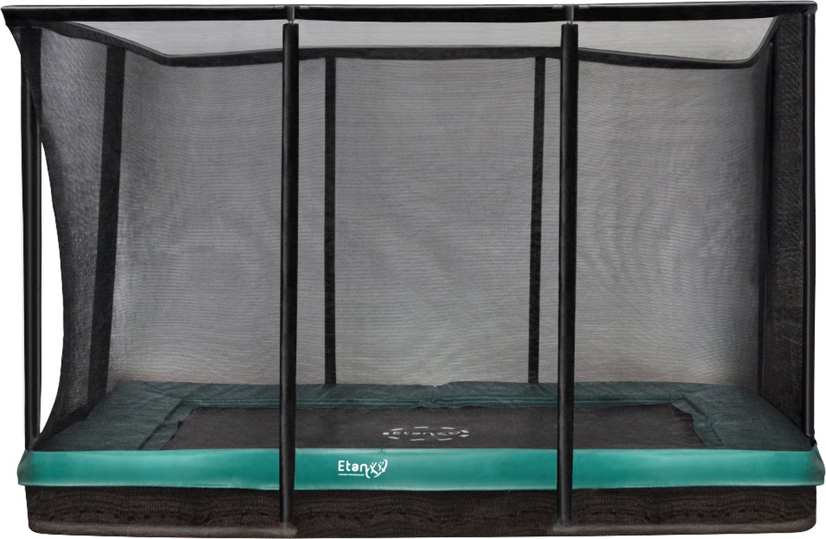 Etan Premium Trampoline Inground Combi - 1259 / 380 x 275 cm - Incl. Veiligheidsnet - Groen - Rechthoekig
