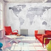 Zelfklevend fotobehang - De wereld op beton, Wereldkaart, 8 maten, premium print