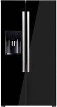 ​SCHNEIDER Amerikaanse koelkast | Model SCUS550NFGLB | Vrijstaand | 556 liter | Zwart | Glazen deuren