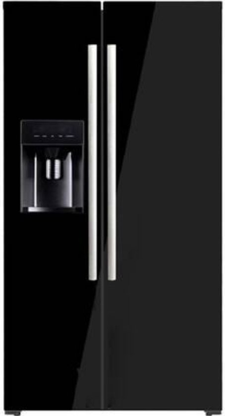 Koelkast: ​Schneider Amerikaanse koelkast | Model SCUS550NFGLB | Vrijstaand | 556 liter | Zwart | Glazen deuren, van het merk Schneider Comsumer