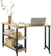 Simpletrade Hoekbureau L-vorm - Bijzettafel - Verstelbaar - Naturel - 133x69x30 cm