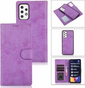 Bookcase Samsung Galaxy A72 | Hoogwaardig Pu Leren Telefoonhoesje | Lederen Wallet Case | Paars