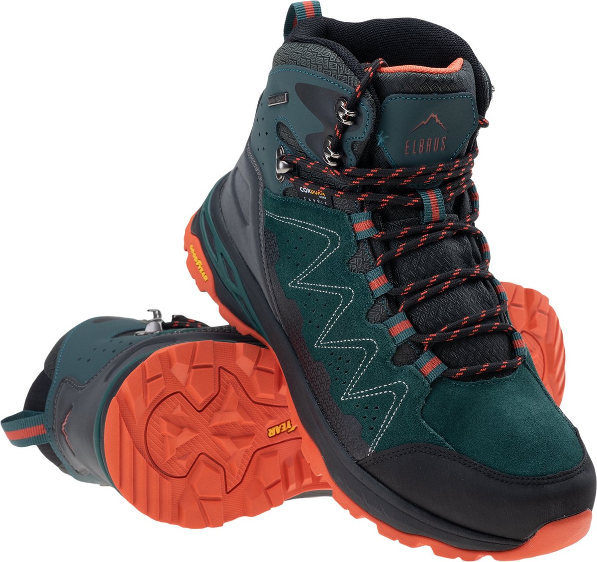 Elbrus Eravica Outdoorschoenen Wandelschoenen - Maat 42 - Mannen - donker groen - zwart - oranje