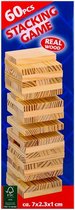 Stapelspel - Echt Hout - Bruin - 7 x 2.3 x 1 cm - 60pcs