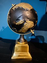 Globe Décoration - petit - rotatif - noir - doré - Colmore