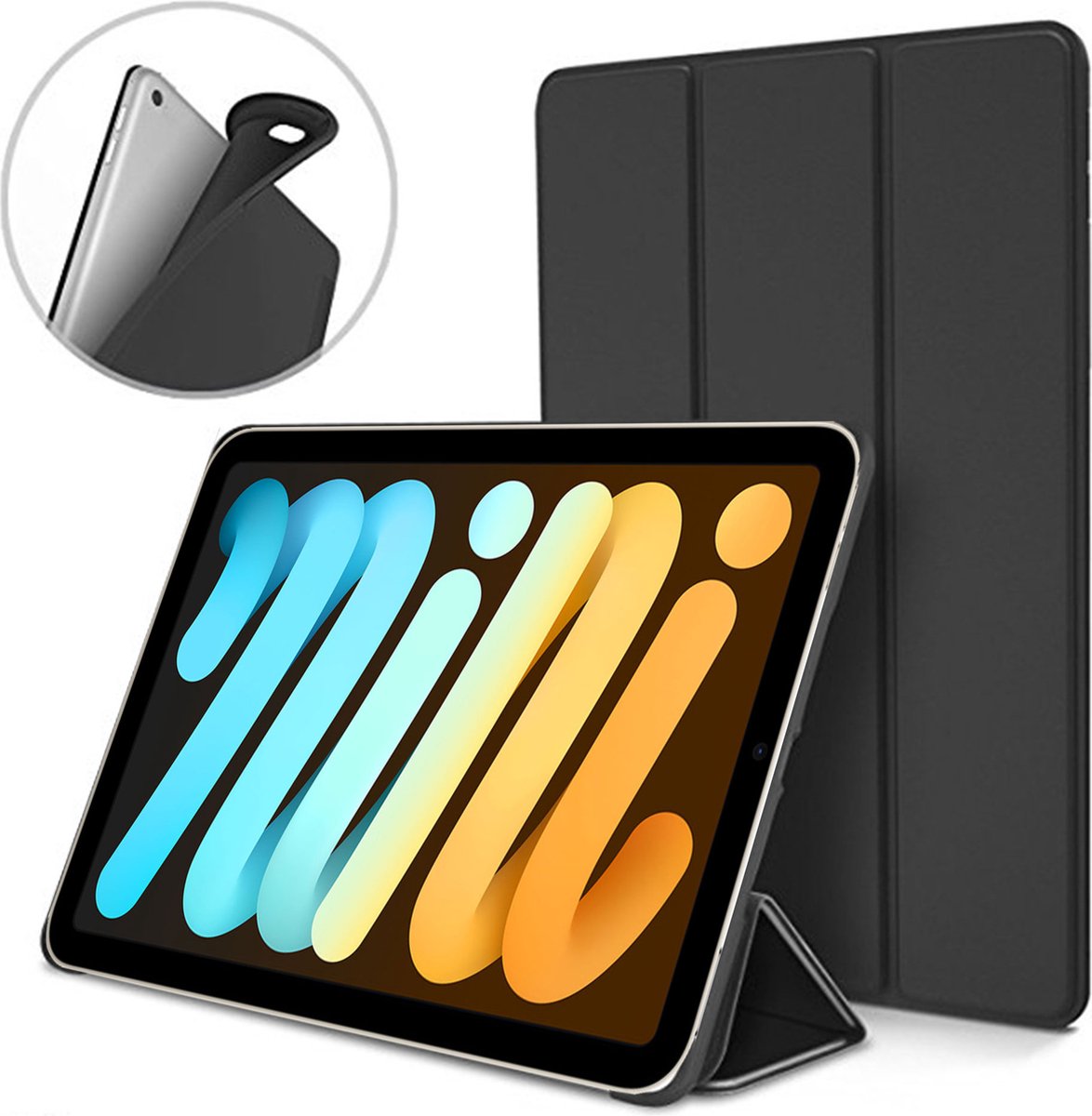 Geschikt voor iPad Mini 6 Hoesje Siliconen Cover Hoes Case - Zwart