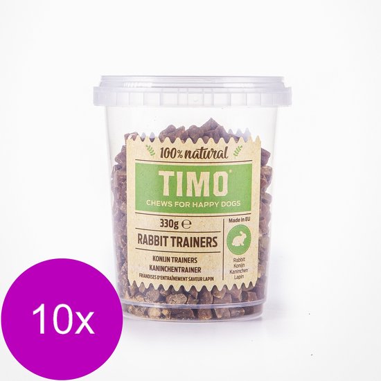 Timo Trainers Rabbit - Snacks pour chiens - Seau de valeur 10 x 330 g