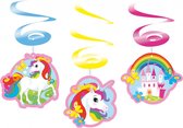 Swirlslingers - Slingers - Eenhoorn - Unicorn - verjaardags slingers - verjaardag - folie/papier 6 stuks