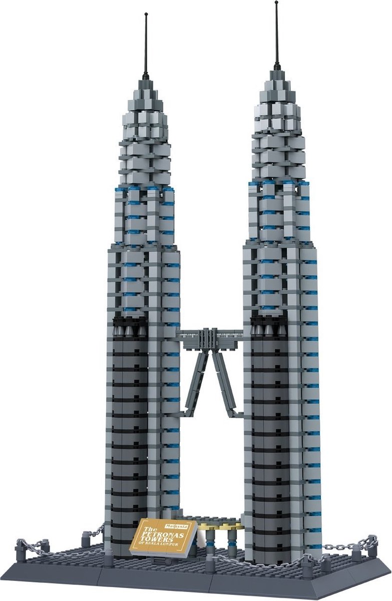 Wange 5213 Architect Petronas Towers - 1160 bouwstenen - Compatibel met grote merken - Bouwdoos