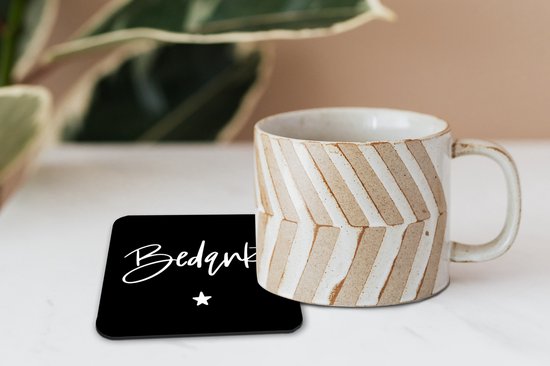 Sous- Sous-verres pour verres - Merci - Citations - Proverbes - Collègue - 10x10 cm - Sous-verres - 6 pièces