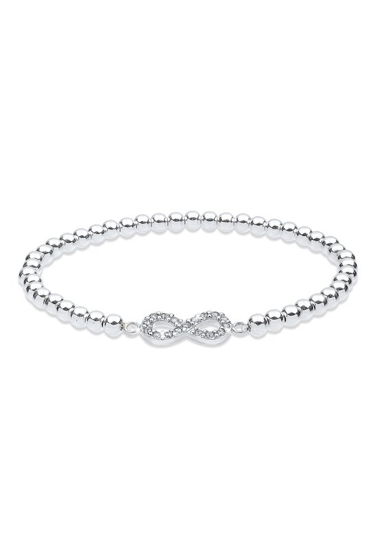 Elli Dames Armbanden Dames Infinity Motif Basic met Kristallen in 925 Sterling Zilver