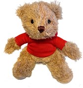 Teddy Knuffelbeertje met Sweatshirt - 15cm - Geluksbeertje - Voetbalbeertje - Oranje - Gratis Verzonden