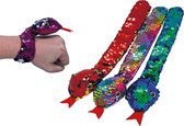 Narvie - 3 stuks - glitter slang knuffel - Speelgoed voor kinderen - 3 kleuren - 30cm