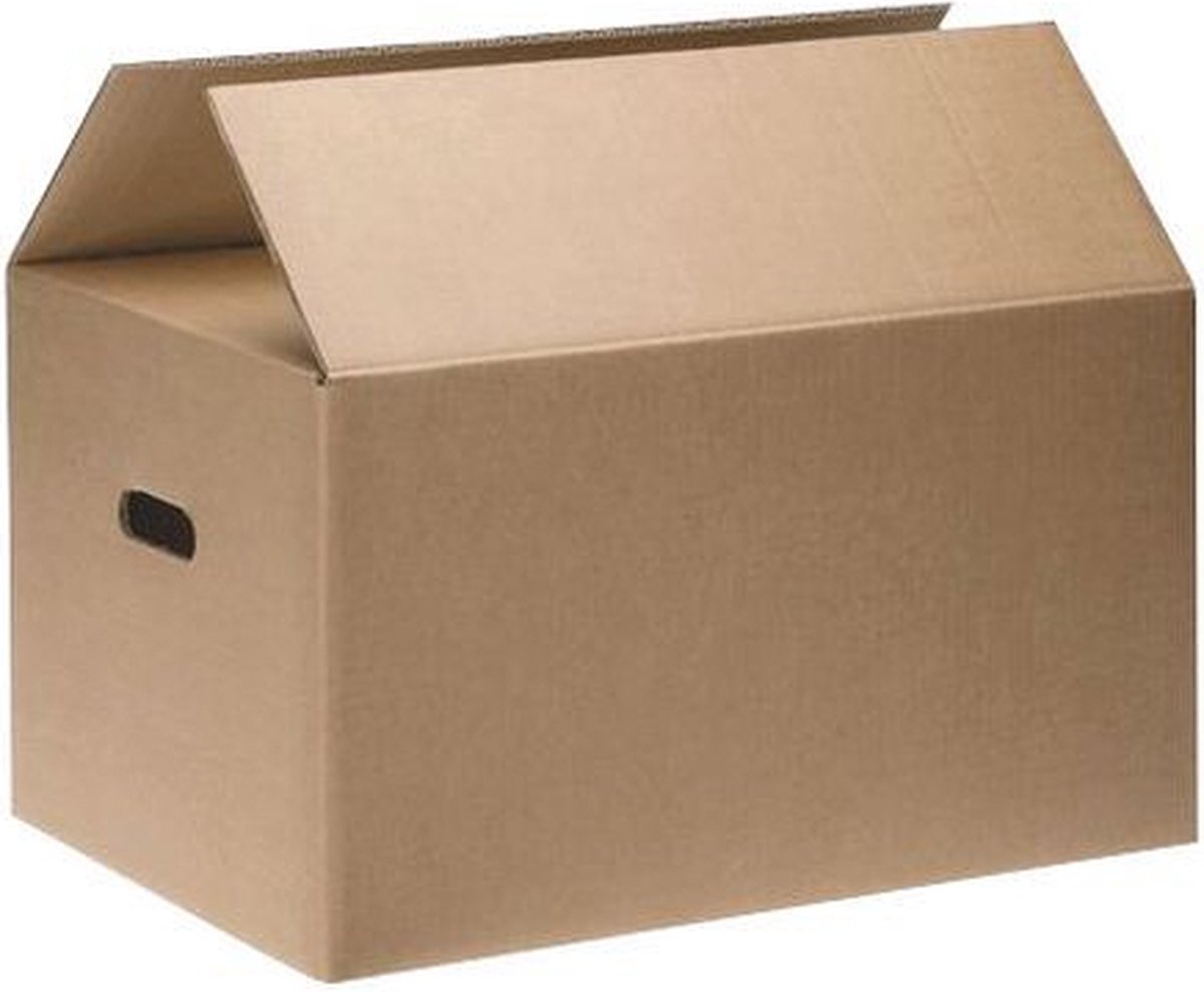 50 handzame verhuisdozen met handvat + 3 rollen tape