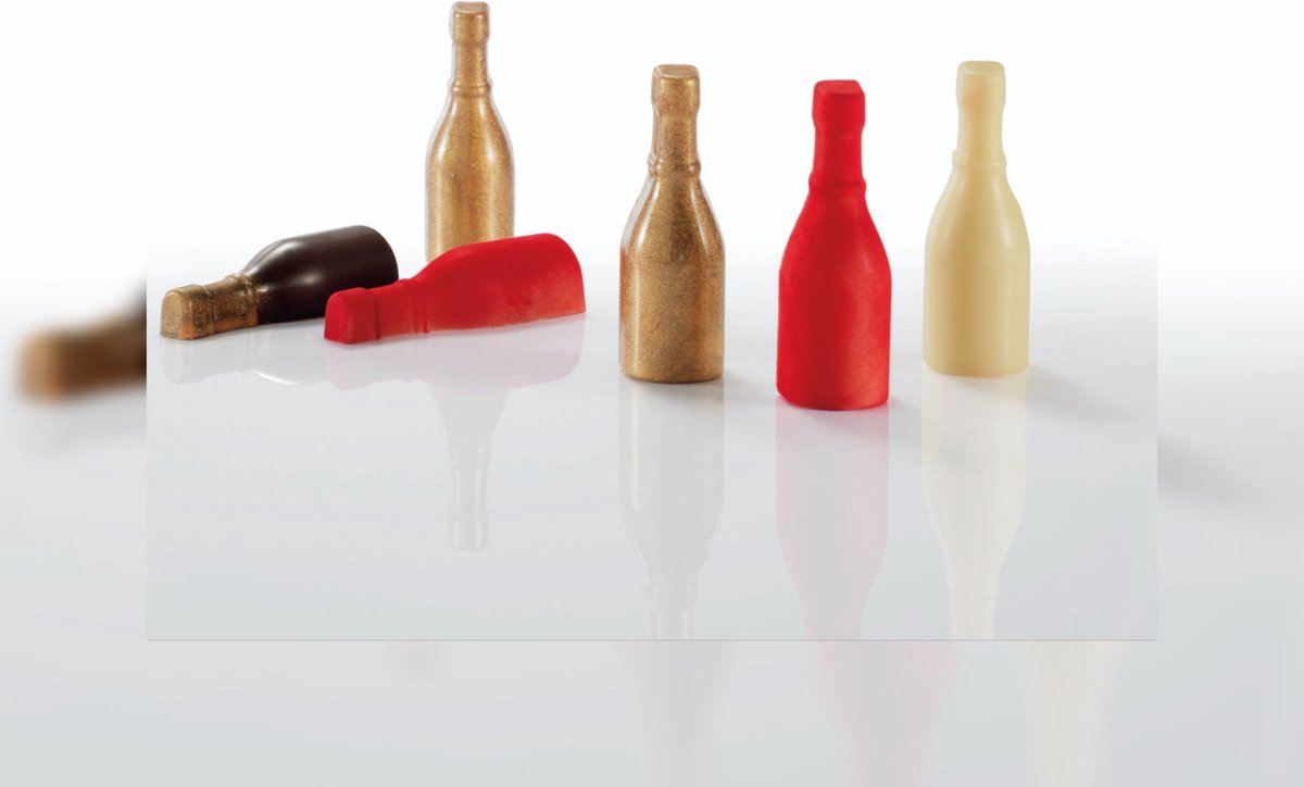 Professionele chocoladevorm, bonbonvorm, mal om bonbons te maken champagnefles MA3011