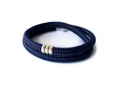 NIEUW - Jolla - dames armband - wikkelarmband - zilver - touw - bedels - Basic Rope - Blauw/Zilver