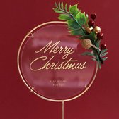 BaykaDecor - Luxe Taarttopper Merry Christmas - Kerst - Koken - Bakken - Taart Decoratie - Merry Christmas Cake Topper - Rond