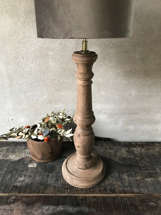 Stoere houten lampenvoet van By Mooss - 50 cm | bol.com