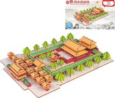 Bouwpakket 3D Puzzel van hout Confuciustempel- gekleurd