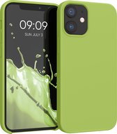 kwmobile telefoonhoesje voor Apple iPhone 12 mini - Hoesje met siliconen coating - Smartphone case in groene peper