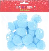 Pompons 4 cm set 20 st blauw