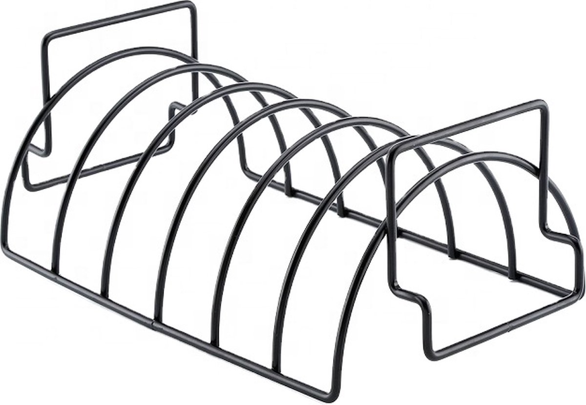 PROKING Sparerib Barbecue Rek – BBQ Accessoires – Inclusief Sparerib Recept – Anti-aanbak lag – 35 x 19.5 x 11.5 CM