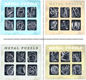 IQ Puzzel 3D - Metaal - 4 verschillende sets van 6 stuks
