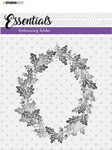 Essentials 3D Embossing Folder - nr.04 Wreath of leaves - 150x150mm