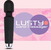 Lusty® Personal Massager & Magic Wand Vibrator - Stil & Discreet - Zwart - 18 Standen - 8 Snelheden - Clitoris Stimulator voor Vrouwen - Sex Toys ook voor Koppels - Vibrator voor V