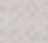 AS Creation Titanium 3 - Glanzend geometrisch behang - Grafisch - grijs beige - 1005 x 53 cm