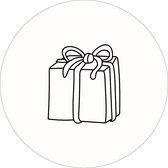 Passie voor Papier - Cadeausticker Illustratie cadeau - Sinterklaas - Verjaardag - Kerst - Feestdagen - Wensetiket rond 40mm - Sluitsticker 25 stuks