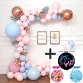 Sellaio Ballonnenboog – Gender Reveal set - Gender Reveal ballon - Ballonnen verjaardag – Versiering - Babyshower – Inclusief strip en pomp – Complete set – 49 Ballonnen Roze Blauw