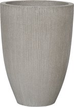 Hoge pot Ridged Vertical Ben High L Cement 40x55 cm hoge ronde bloempot