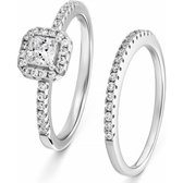Favs Dames Dames ring 925 sterling zilver 46 Zirconia 56 Zilver 32011560