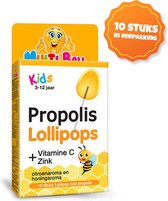 Propolis Lollipops Vitamine C + Zink citroen en honing aroma - Multivitamine Kinderen 3+ - Vegan