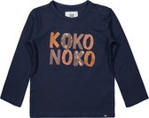 Koko Noko meisjes shirt met logo en pailletten Navy