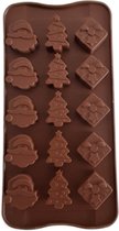 Kerst feestdagen vorm - Kerstman - Pakje - Kerstboom - voor Chocolade - Fondant - Mousse - IJs
