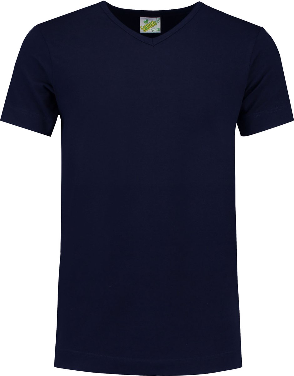 L&S T-shirt V-neck cot/elast SS for him