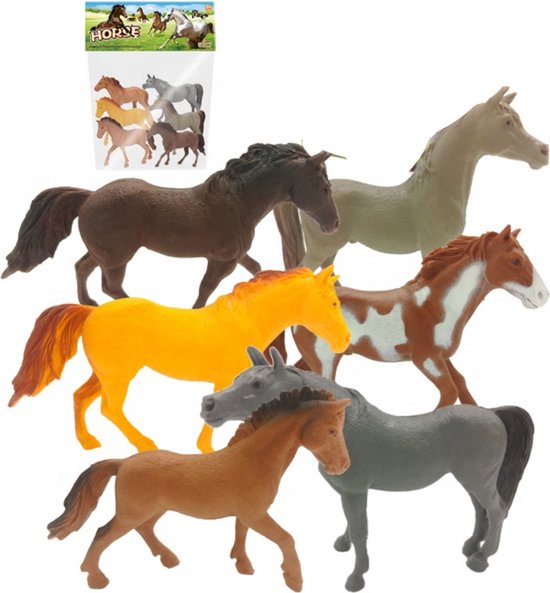Paarden Speelgoed - Paarden Speelgoed Meisjes - Paardenspeelgoed Meisjes - Paarden - VOORDEELSET 6 Stuks - Paarden Speelgoed Meisjes