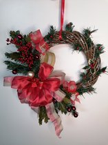 Kerstdecoratie - Handmade - Kerstkrans - 35cm - Donia Star