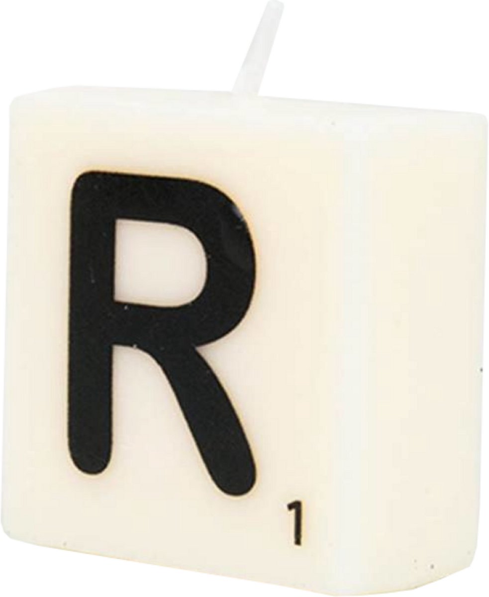 Paper dreams Letter Kaarsje - R Zwart wit