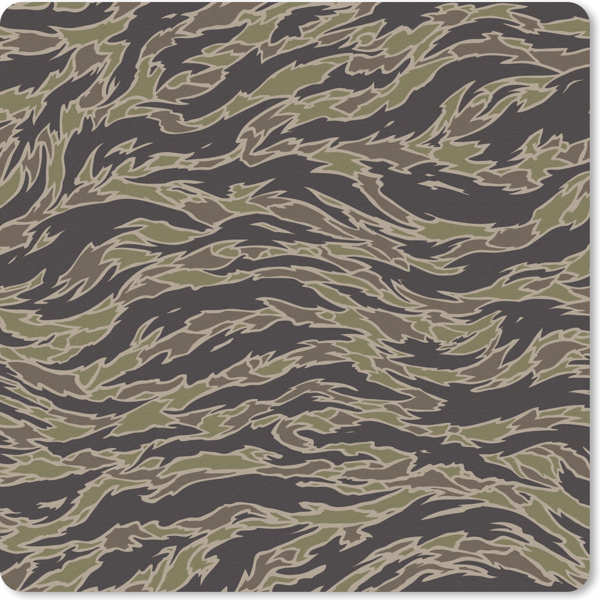 Muismat 30x30 cm - Mousepad Camouflage patroon met strepen - Muismatten