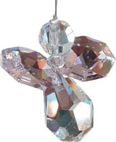 Geluksengel mini vervaardigd Asfour Silverkristallen Roze ( Geluks engel , Beschermengel , Raamhanger , Raamkristal )