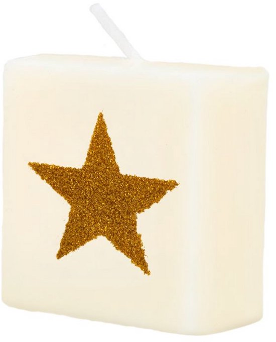Letter kaars ster goud - kerst