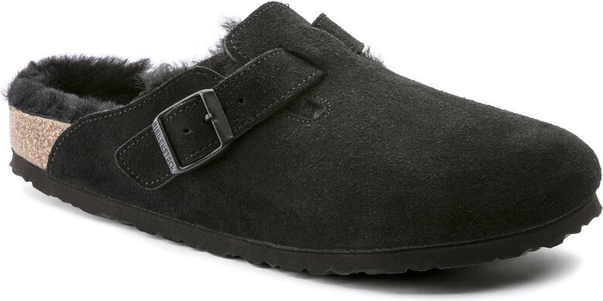 Birkenstock Boston Shearling suède regular uni 259881 Zwart