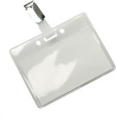 Premium Badge Met Bretelstrip 60x90mm Soft PVC + Sleuf - Naambadge - Transparant - Herbruikbaar