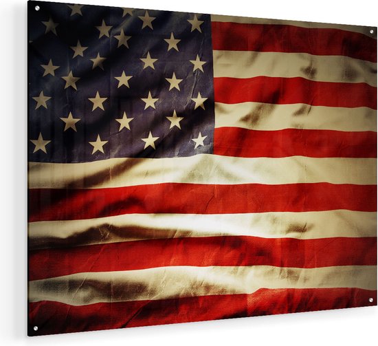 Artaza Glasschilderij - Amerikaanse Vlag - Verenigde Staten - Plexiglas Schilderij - Foto op Glas